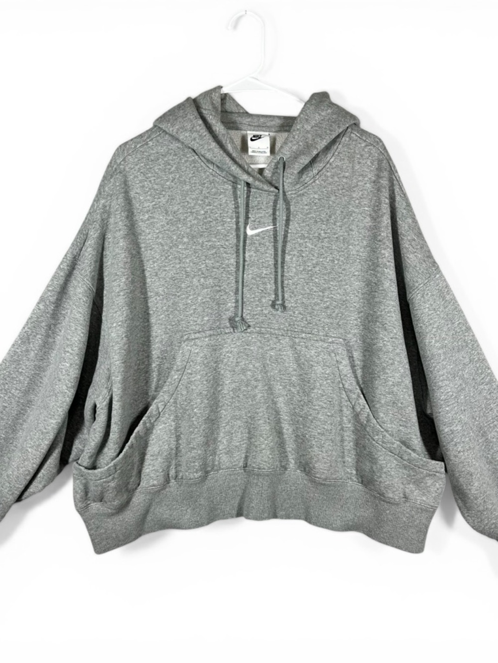 Nike Phoenix Gray Pullover Hoodie with White Swoosh